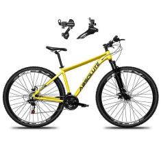 Bicicleta Aro 29 Absolute Nero 5 Alumínio 21v Câmbios Shimano Freio A Disco - Amarelo Tam.17