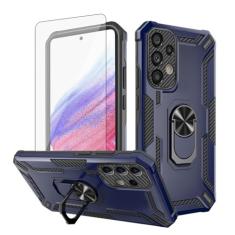 Asuwish Capa de telefone para Samsung Galaxy A53 5G com protetor de tela de vidro temperado Suporte magnético fino suporte rígido híbrido capa de celular resistente A 53 G5 53A SM A536U 6,5 polegadas