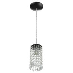 Pendente Redondo Clearcrillic Cristal Acrílico Preto - MARRYLUZ