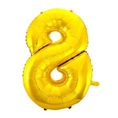 Balão Metalizado Dourado Número 8 - 70cm