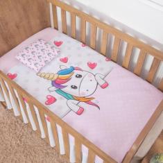Jogo de Lençol 3 Peças Menino e Menina para Bebê - Miguel Baby, Unicór