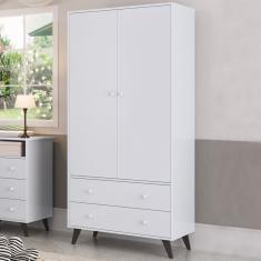 Guarda-roupa Infantil 2 Portas 2 Gavetas Branco 2042 - Percasa