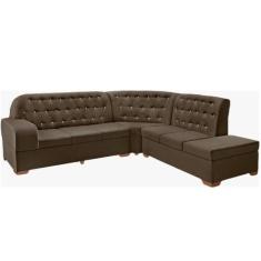 Sofá de canto 7 lugares Lord Mega Tecido Pavia Marrom - JUPTER