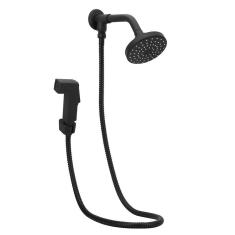 Chuveiro Ducha Flatt Preto/Black Redondo C/Desviador