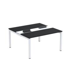 Mesa Plataforma Dupla com Pé de Aço para Coworking 140X140/2P PDC14/14/2P Branco