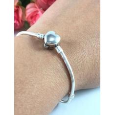 Pulseira Berloqueira Fecho Coração Prata Legitima 925 - Lojas La&Ny, 2