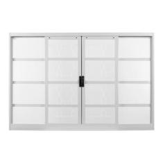 Janela de Aço de Correr 120x200cm 4 Folhas com Grade Minas Sul MGM