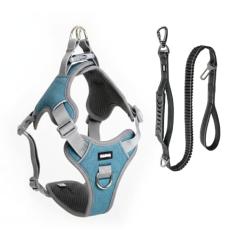 Coleira Peitoral e Guia Antipuxão Pet Cachorro MADOG Comfort (Azul, M)