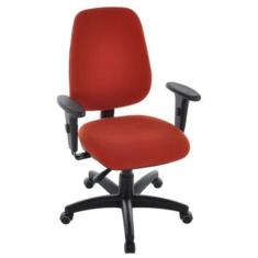 Cadeira Presidente Com Braços Linha Safira Vermelho - Design Office