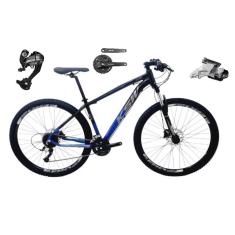 Bicicleta Aro 29 Ksw Xlt 27v Câmbios Shimano Altus Freios Hidráulicos Garfo Com Trava - Preto/Azul