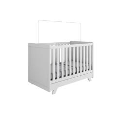 Berço Infantil Retrô 2 Em 1 Branco - Peroba