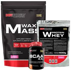 Kit Hipercalórico Waxy Mass Morango 3kg + Whey Protein Morango 500g + BCAA 4,5g Tangerina 100g – Bodybuilders