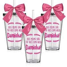 3 Copos Convite Personalizados para Daminha - Doce Mesmo
