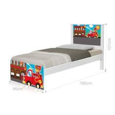 Cama Solteiro Bombeiro com Colchão