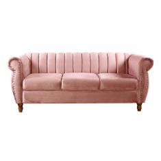 Sofá Realeza Chesterfield 3 Lugares Tachinhas Retrô Vintage