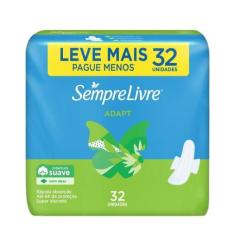 Absorvente Sempre Livre Adapt Suave com Abas, 32 Unidades