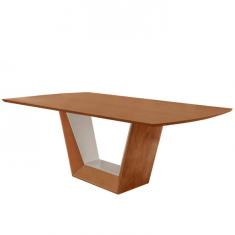 Mesa para Sala de Jantar Rubi 180cm Madeira Tampo Barril Laminado Moderna Mobília