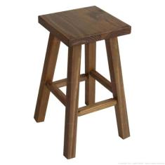 Banqueta Média Hardman Assento Quadrado Padrão Nogueira - Hardman Móve