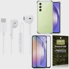 Capinha Samsung A54 + Fone de Ouvido Tipo C + Película 3D