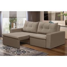 Sofá Retrátil 2 lugares 1,80m Luana Suede Capuccino Madelina Decor
