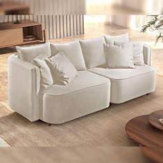 Sofá Liverpool Bipartido Mm Top 160cm Boucle-bege