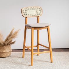 Banqueta Madeira Maciça Liz Cabecasa Madeiramadeira Mel-bege Claro