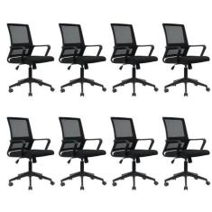 Kit 8 Escritorio Diretor Giratória Tela Mesh com Relax Tokyo - Espress