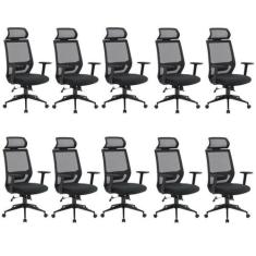Kit 10 Cadeiras Escritório Presidente Ergonômica NR17 Genebra - Espres