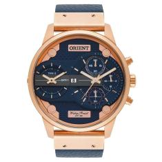 Relogio Orient Masculino Cronografo Mrsct001 D1dx Rose Couro