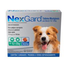 Nexgard Antipulgas E Carrapatos Cães 10,1 A 25Kg C/3 Comprimidos
