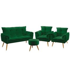 Namoradeira e 2 Poltronas Opala com Puff Solar Sued Aradecor