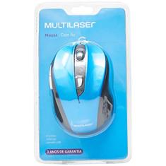 Mouse Multilaser Comfort 6 Botões Usb Azul/Preto - MO244