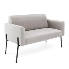 Sofá Namoradeira 2 Lugares Pé De Ferro Preto Marisa Veludo D03 - D`rossi Cor Cinza