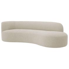 Divã Recamier Orgânico Tokyo 180cm Lado Direito Bouclé - Amarena Móveis Cor Bege