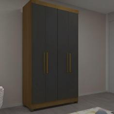 Guarda Roupa Eucamoveis Genova 4 Portas 2 Gavetas Freijo/nero