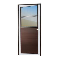 Porta Lambril Com Grade Super 25 Vidro Reflex 210cm X 86cm Brimak Mix Corten