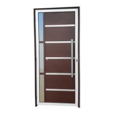 Porta Lambril Miraggio Com Puxador Super 25 210cm X 100cm Brimak Mix Corten