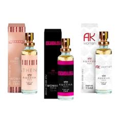 Kit 3 Perfume Feminino Amakha Athena Escandalosa Ak Woman