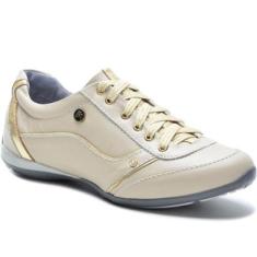 Tênis Casual Feminino Couro Palmilha Gel Leve Conforto-Feminino