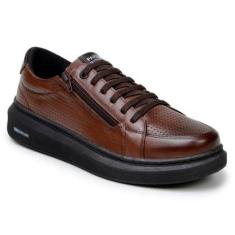 Tenis Casual Masculino 100% Couro Legitimo Original Ziper Confortavel Calce Facil Parra Boots-Masculino