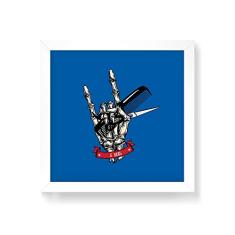 Arte Maníacos Quadro Decorativo Mão Tesoura e Pente - 30x30cm (Moldura em laca branca)