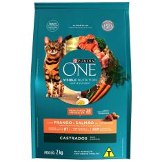 Ração Seca Nestlé Purina One Frango e Salmão para Gatos Castrados - 2 Kg