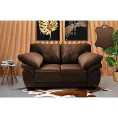 Sofá de Couro Legítimo 2 Lugares 1,60m Cama Inbox Monterrey Caramelo