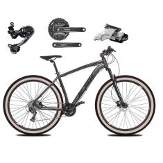 Bicicleta Aro 29 Ksw Xlt 27v K7 Câmbio Shimano Deore Freios Hidráulicos Suspensão Trava Pneus Bege-Unissex