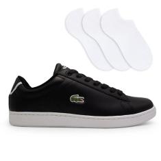 Kit Tênis Lacoste Carnaby Evo + 3 Pares De Meias Selene Esportivas
