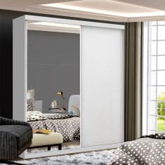 Guarda Roupa Solteiro 2 Portas de Correr e 3 Espelhos Cléo Minastex