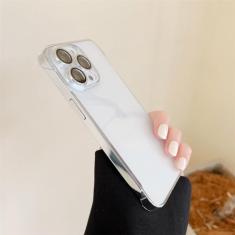 Capa transparente sem moldura de luxo para iPhone 14 Pro Max 13 12 14 Plus Protetor de filme de câmera de vidro Ultrafino PC fosco, transparente, para iPhone 14