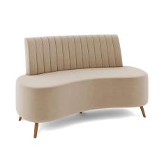 Sofá 2 Lugares Living 160cm Pé Palito Maraú Veludo Bege K01 - D`rossi