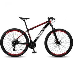 Bicicleta Aro 29 Dropp Sw 24 Vel Câmbio Shimano Quadro Alumínio Mtb Preto+Vermelho