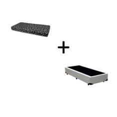 Cama Box Solteiro 88 Tecido Sintético Branco Com Colchão New York Pret
